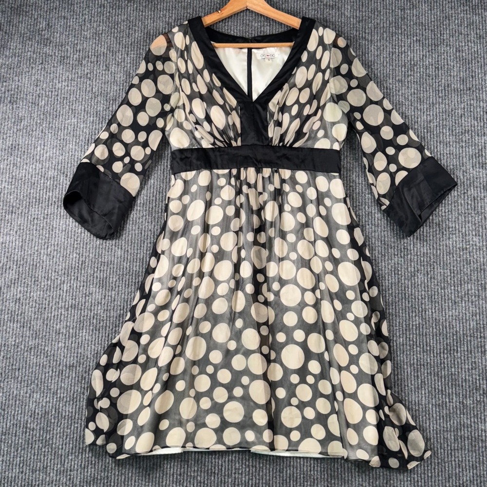 OC by‎ OC Dress 6 Y2K Fairy Goth Babydoll Dot Mesh Silk Overlay Boho Chic Glam